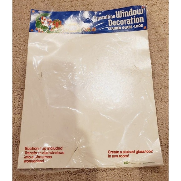 Vintage Crystalline Window Decor Stained Glass-look Plastic Christmas Ornament - Picture 3 of 6